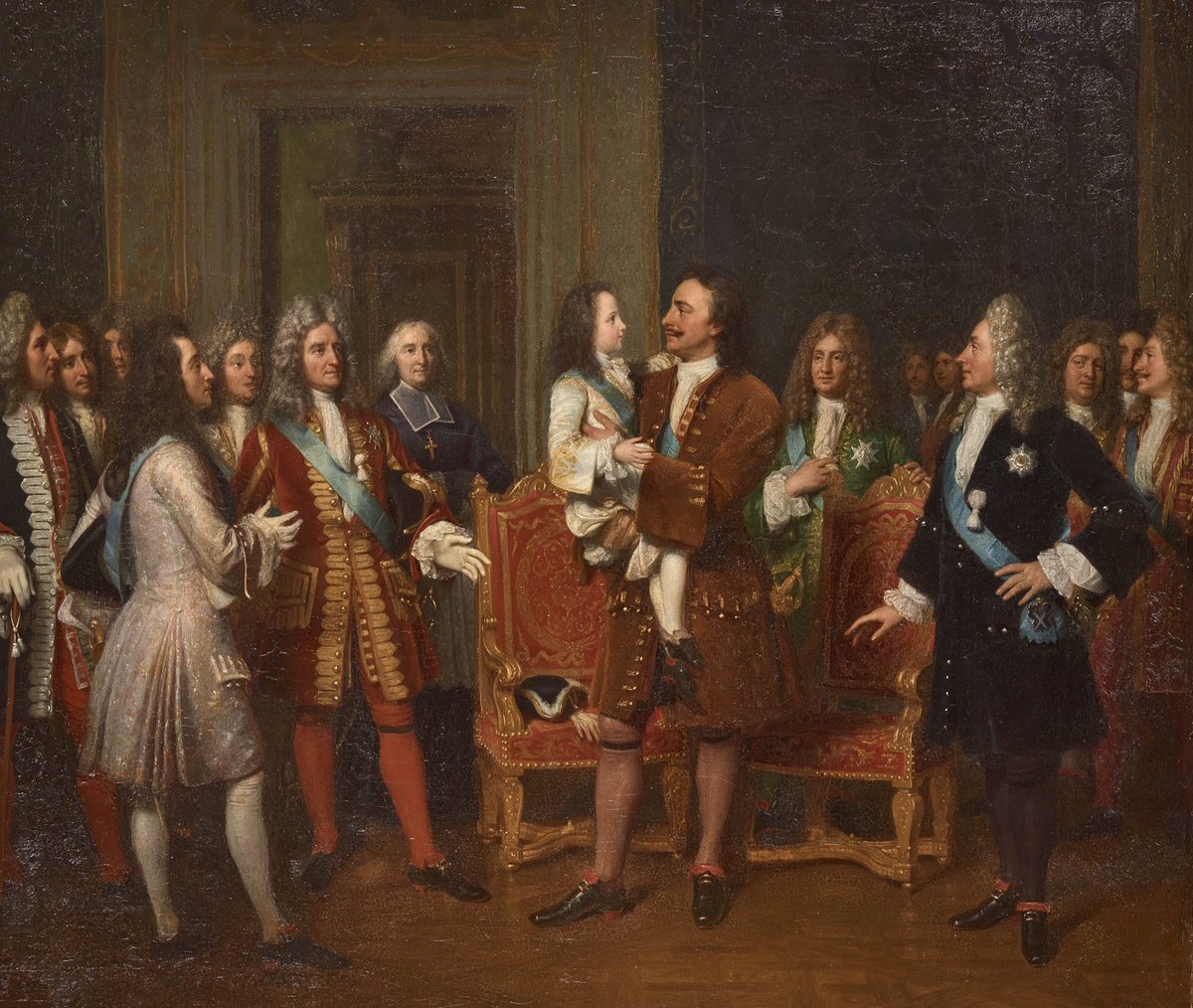 Встреча императора Петра I с малолетним Людовиком XV.