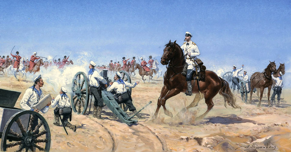 Генерал М. Д. Скобелев на коне